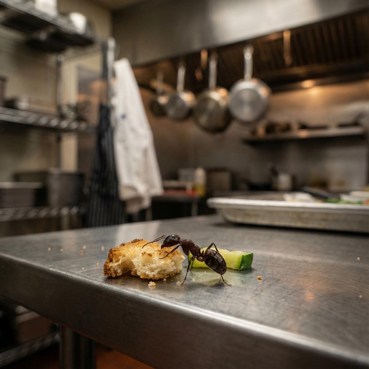 Kammerjäger für Ameisen 6 Ameise auf Essen in eine Gastro-Küche